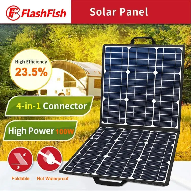 $183.75 100w 18v portable solar panel – flashfish foldable solar charger dc & 2025