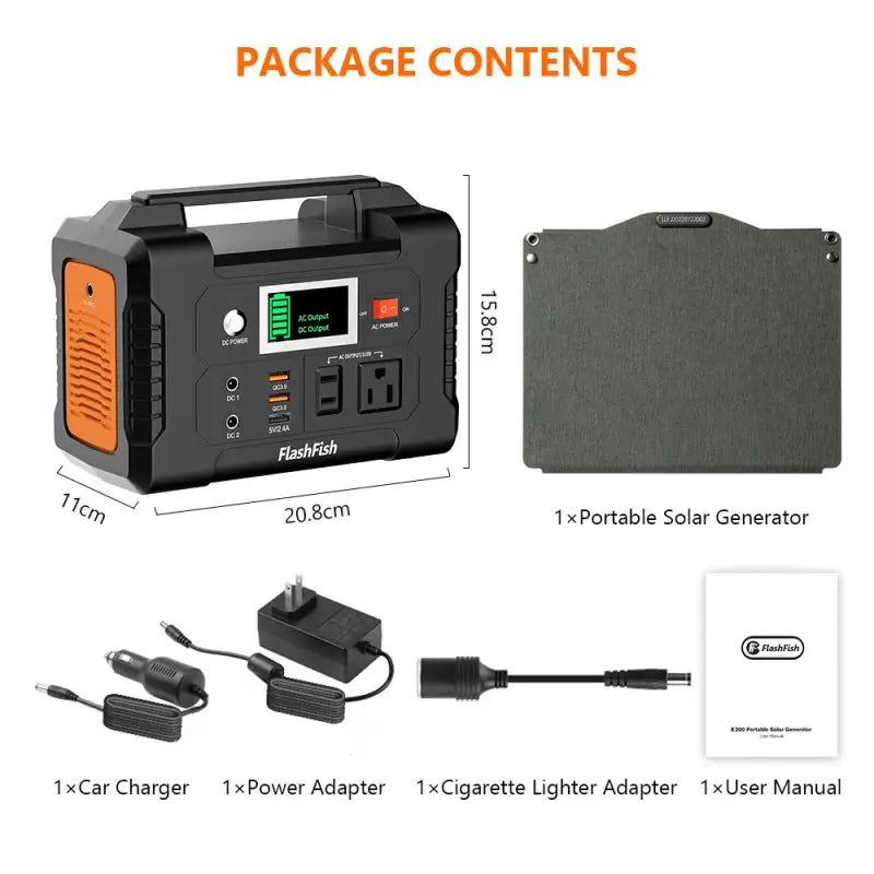 Power station $230.99 200w portable power station – flashfish 40800mah solar generator 60w 2025