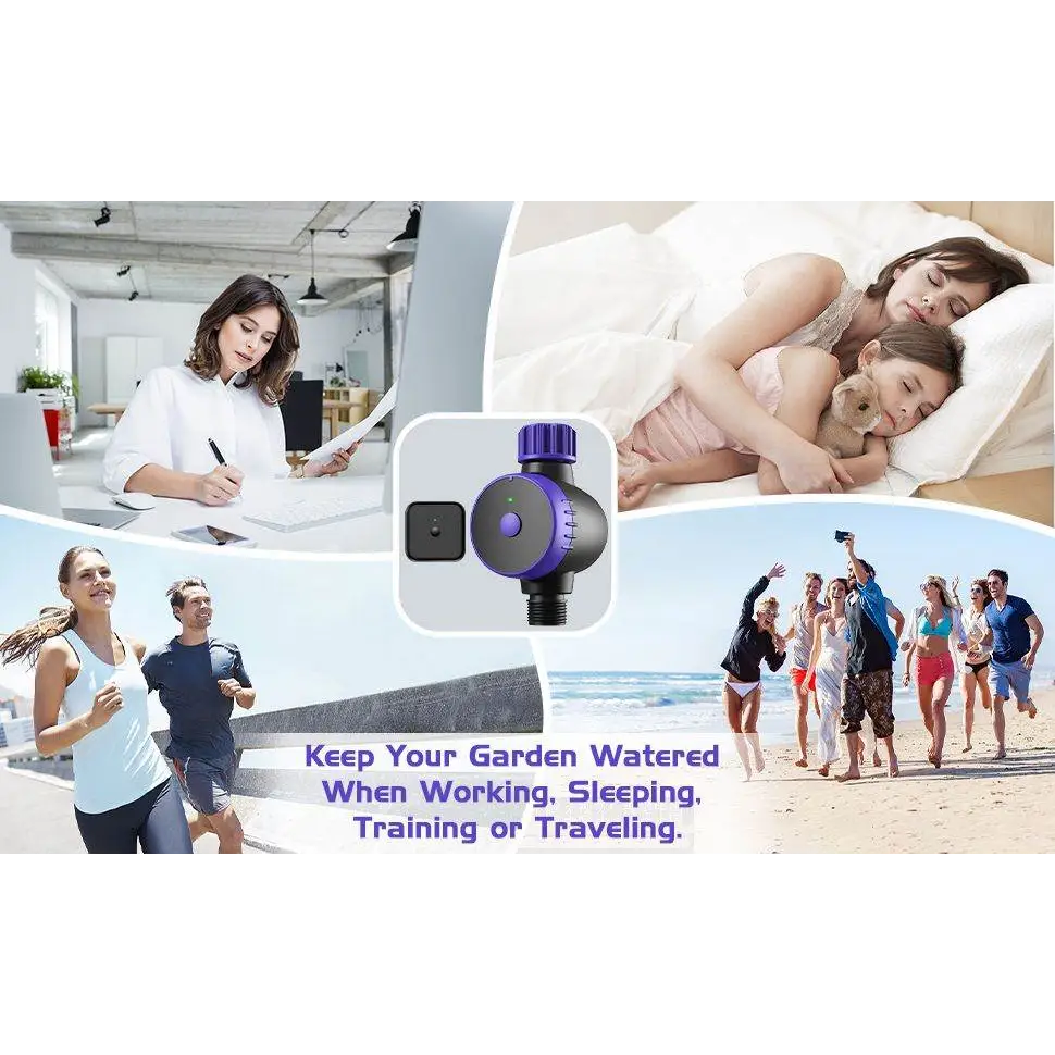 Bluetooth Sprinkler Timer, WiFi Smart Irrigation Water Timer, Wireless Remote APP & Voice Control, Rain Delay/ Manual/ Automatic Watering System, Watering Hose Timer for Yard Garden Lawn Watering - BRG | Backyard Raise & Grow -