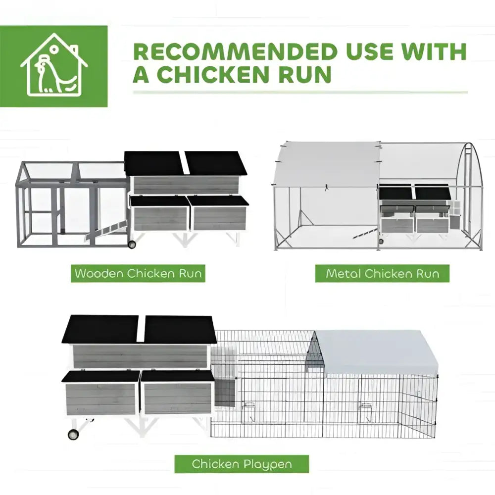 Chicken Coop with Nest Box – Outdoor Firwood Hen House, Red | Backyard Raise & Grow - BRG | Backyard Raise & Grow - backyard farming, chicken coop, chicken pen, egg nesting box, firwood chicken coop, garden coop, hen house, outdoor pet shelter, poultry run, rabbit hutch