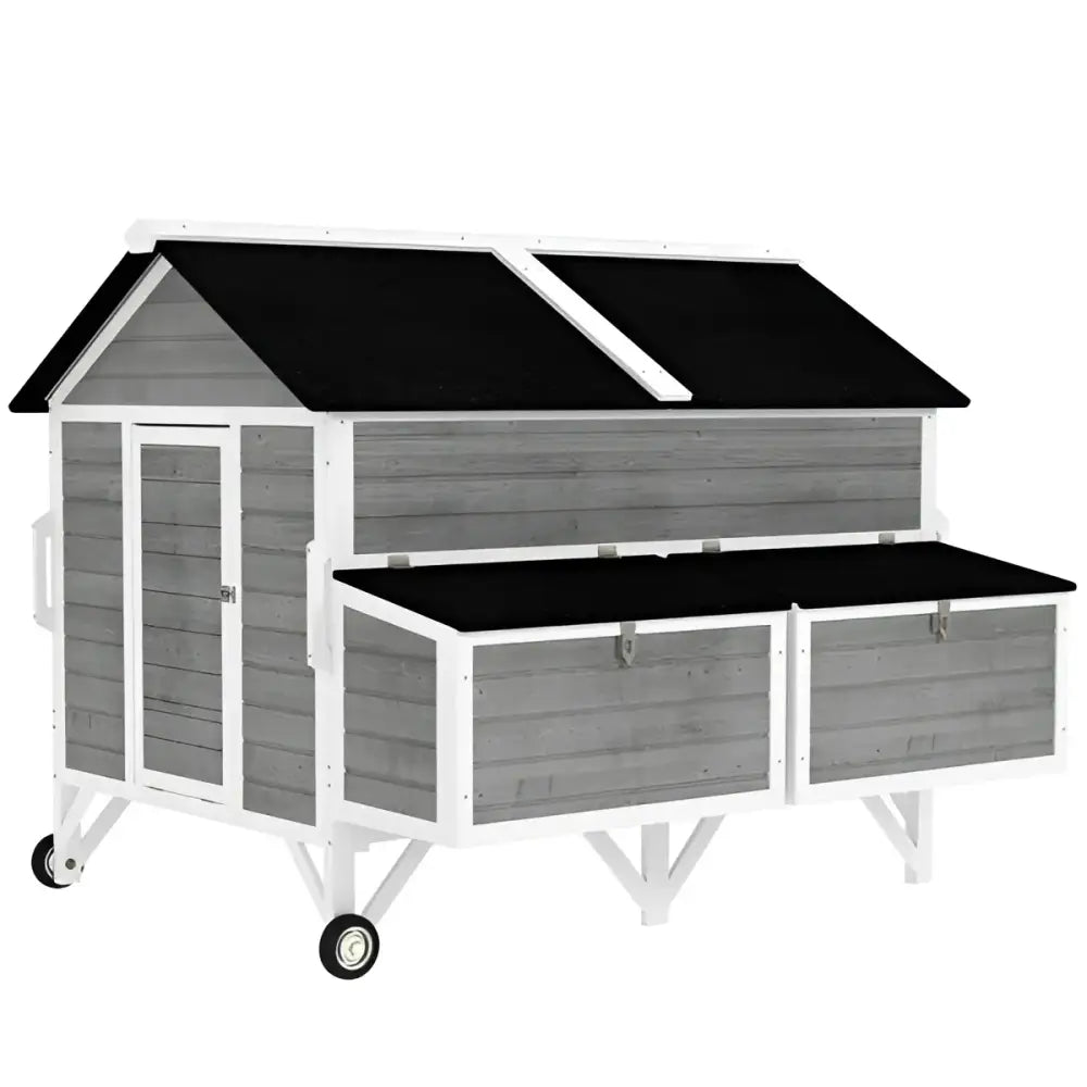 Chicken Coop with Nest Box – Outdoor Firwood Hen House, Red | Backyard Raise & Grow - BRG | Backyard Raise & Grow - backyard farming, chicken coop, chicken pen, egg nesting box, firwood chicken coop, garden coop, hen house, outdoor pet shelter, poultry run, rabbit hutch