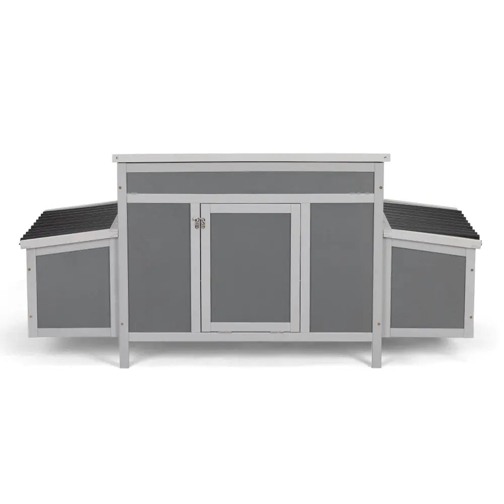 Weatherproof Wood Chicken Coop with Nesting Boxes, Indoor Outdoor, Gray - BRG | Backyard Raise & Grow -
