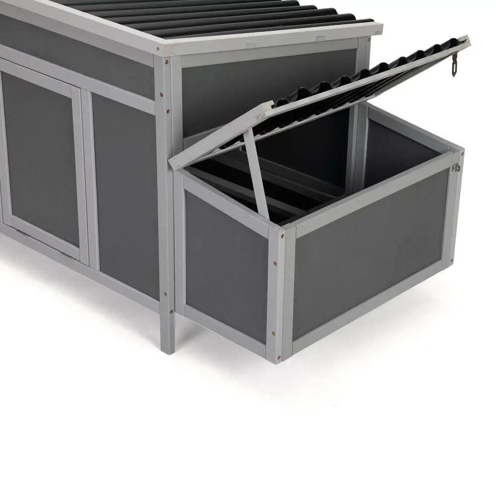 Weatherproof Wood Chicken Coop with Nesting Boxes, Indoor Outdoor, Gray - BRG | Backyard Raise & Grow -