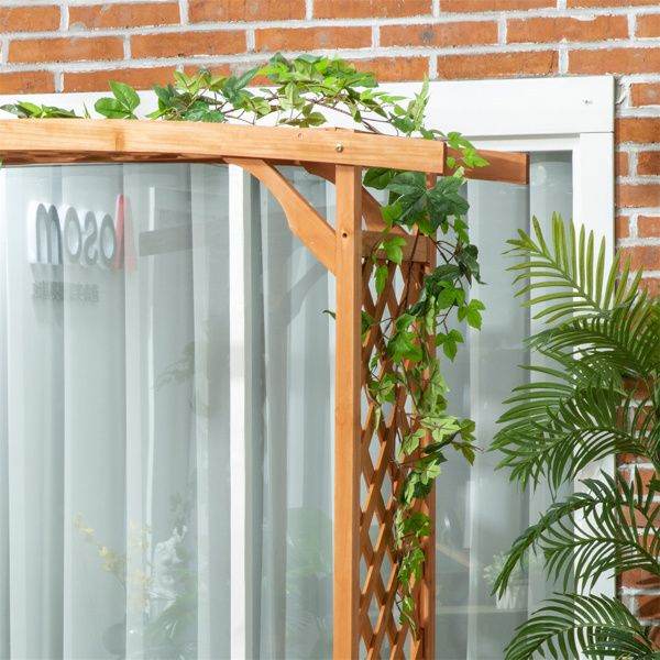 BRG – Outdoor Arbor Arch Garden Bench with Pergola Trellis Top for Vines, Hanging Plants, Weddings & Backyard Décor - BRG | Backyard Raise & Grow - arbor garden bench, backyard furniture, easy assembly bench, fir wood bench, garden seating, hanging plant bench, outdoor bench, pergola bench, trellis bench, wedding garden decor