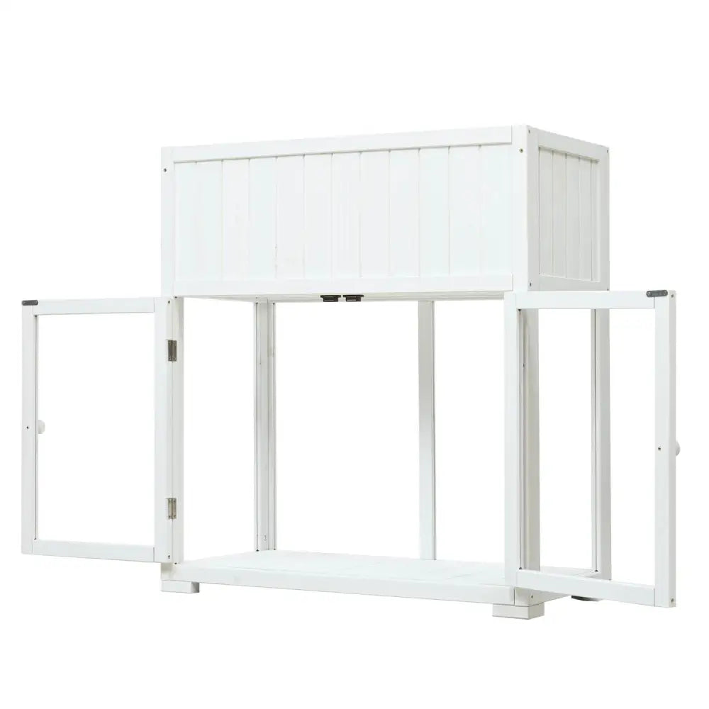 TOPMAX Patio 35.4''x17.7''x37.4'' Mini Wood Cold Frame, Compact 2 Doors Garden Greenhouse with Wheels, Raised Bed with Liner | BRG - BRG | Backyard Raise & Grow - balcony garden, cold frame, compact greenhouse, fir wood greenhouse, mini greenhouse, patio cold frame, raised garden bed, wheeled planter