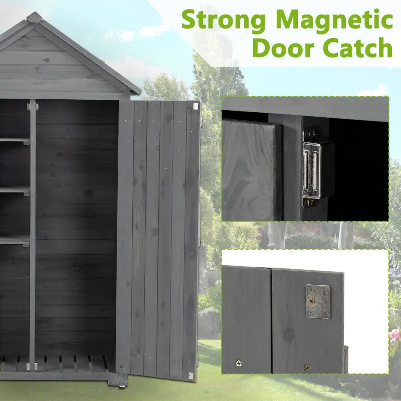 Backyard Raise & Grow outdoor storage cabinet for garden with strong magnetic door catch and spacious shelves