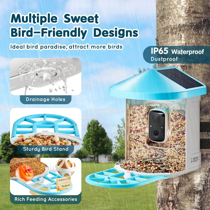 Bird feeder $132.99 smart bird feeder with camera – 2k hd bird watching ai identify wild 2025