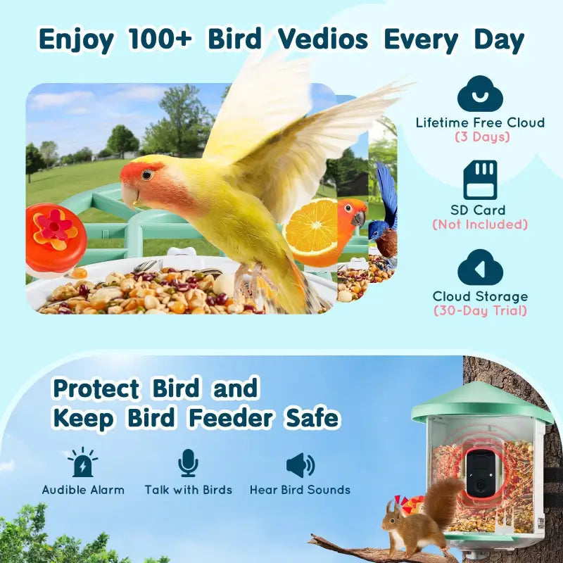 Bird feeder $99.99 smart bird feeder with camera – ai identify bird species 2k hd ultra 2025