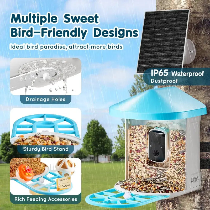 Bird feeder $99.99 vevor smart bird feeder with camera 2k hd ai identify bird species 2025
