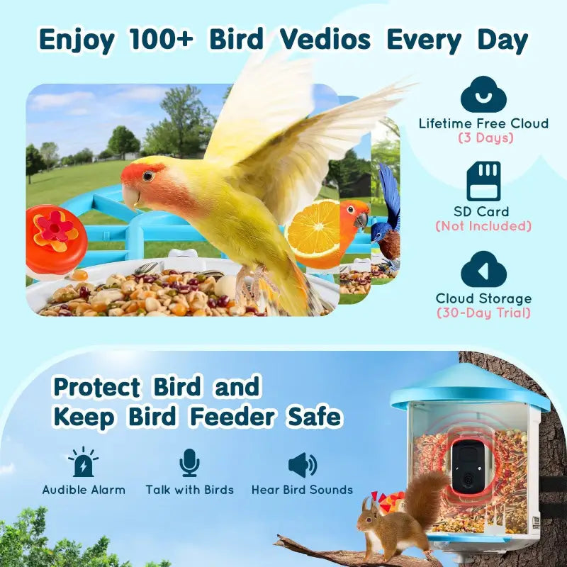 Bird feeder $99.99 vevor smart bird feeder with camera 2k hd ai identify bird species 2025