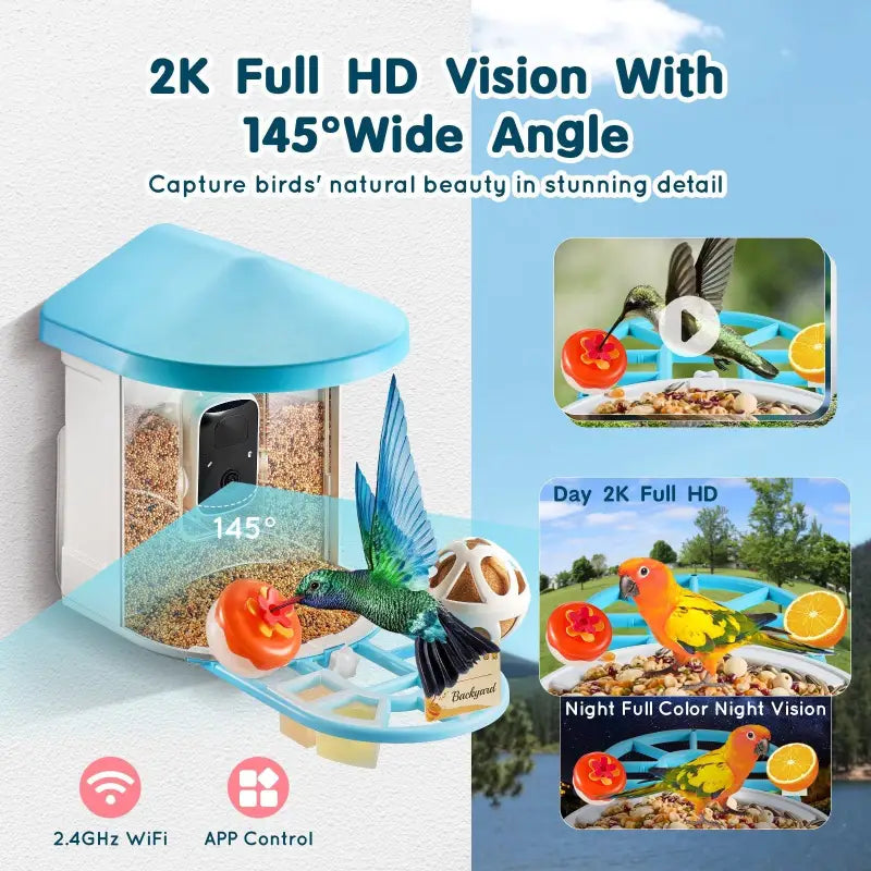 Bird feeder $99.99 vevor smart bird feeder with camera 2k hd ai identify bird species 2025