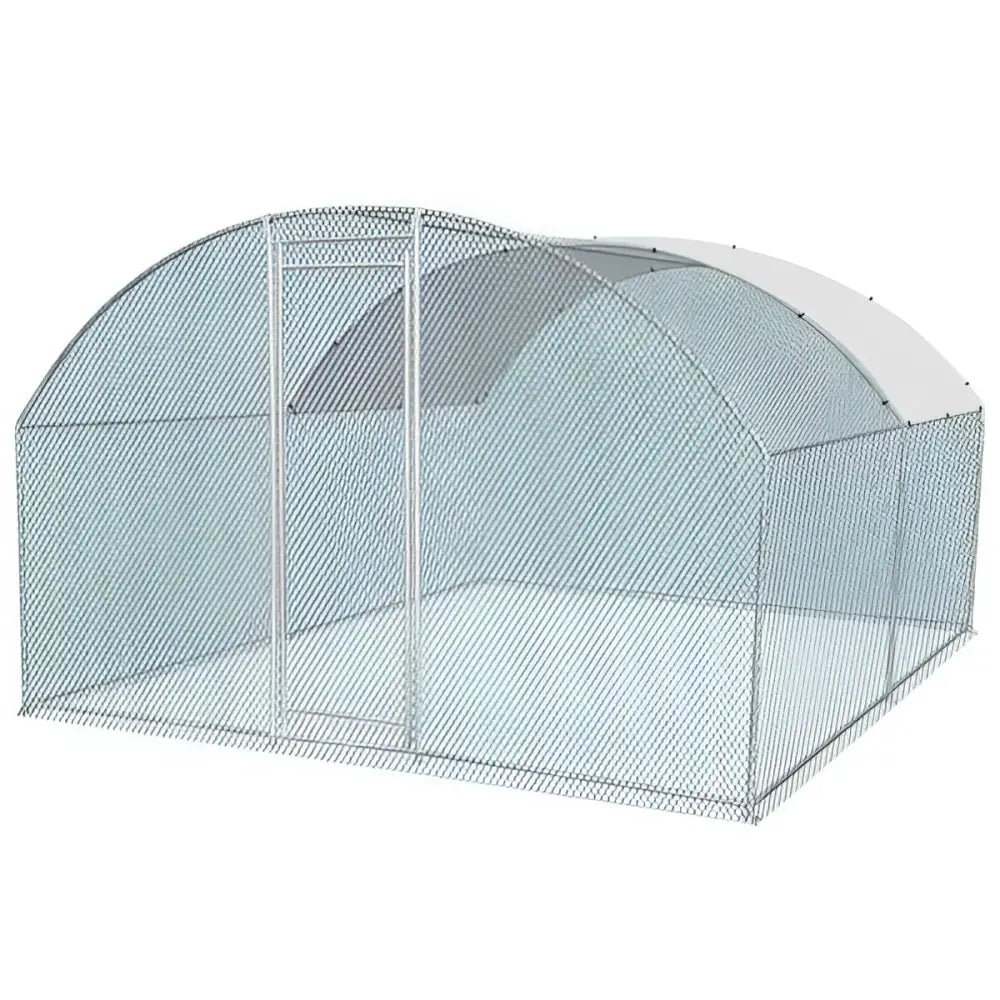 10 x 10 ft Large Metal Chicken Coop Walk-in Poultry Cage Chicken Hen Run House with Waterproof Cover Rabbits Cats Dogs