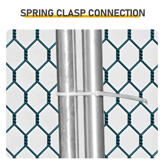 10 x 10 ft Large Metal Chicken Coop Walk-in Poultry Cage Chicken Hen Run House with Waterproof Cover Rabbits Cats Dogs