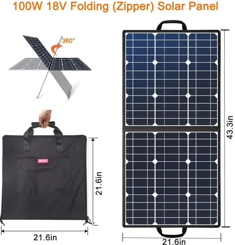 $183.75 100w 18v portable solar panel – flashfish foldable solar charger dc & 2025