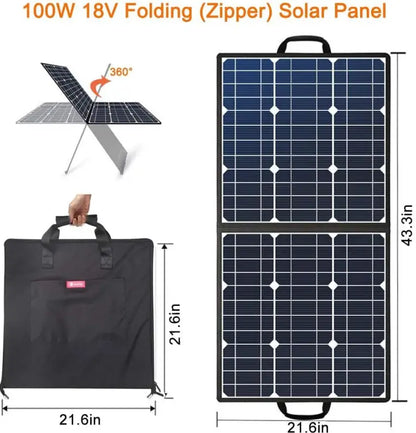 $183.75 100w 18v portable solar panel – flashfish foldable solar charger dc & 2025