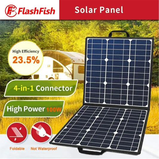 $183.75 100w 18v portable solar panel – flashfish foldable solar charger dc & 2025