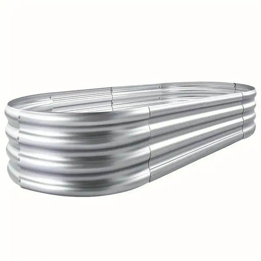 2 Pack Land Guard Zincized Raised Garden Bed Sets, Zincized Planting Garden Boxes Outdoor, Oval Large Metal Vegetable | BRG - BRG | Backyard Raise & Grow - flower box, galvanized planter, metal garden box, outdoor garden bed, oval garden bed, raised garden beds, vegetable planter, zincized planter