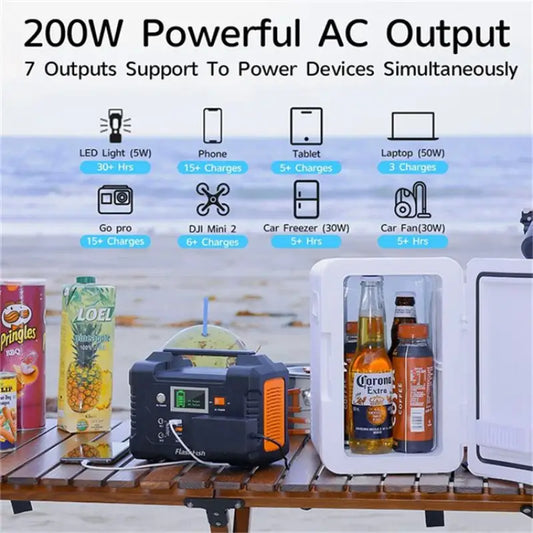 Power station $230.99 200w portable power station – flashfish 40800mah solar generator 60w 2025