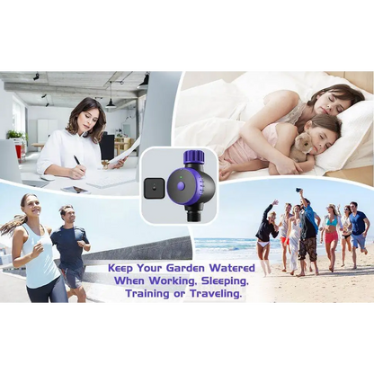 Bluetooth Sprinkler Timer, WiFi Smart Irrigation Water Timer, Wireless Remote APP & Voice Control, Rain Delay/ Manual/ Automatic Watering System, Watering Hose Timer for Yard Garden Lawn Watering - BRG | Backyard Raise & Grow - 