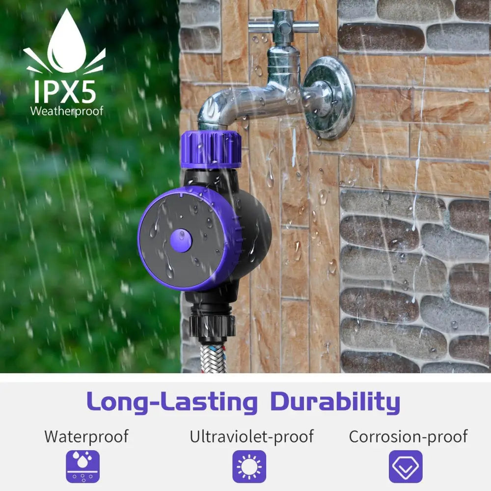 Bluetooth Sprinkler Timer, WiFi Smart Irrigation Water Timer, Wireless Remote APP & Voice Control, Rain Delay/ Manual/ Automatic Watering System, Watering Hose Timer for Yard Garden Lawn Watering - BRG | Backyard Raise & Grow - 