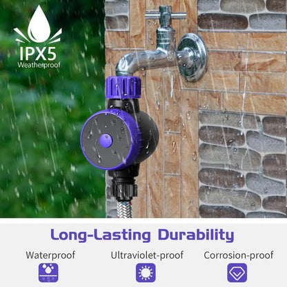 Bluetooth Sprinkler Timer, WiFi Smart Irrigation Water Timer, Wireless Remote APP & Voice Control, Rain Delay/ Manual/ Automatic Watering System, Watering Hose Timer for Yard Garden Lawn Watering - BRG | Backyard Raise & Grow - 