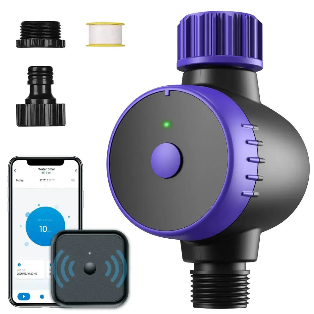 Bluetooth Sprinkler Timer, WiFi Smart Irrigation Water Timer, Wireless Remote APP & Voice Control, Rain Delay/ Manual/ Automatic Watering System, Watering Hose Timer for Yard Garden Lawn Watering - BRG | Backyard Raise & Grow - 