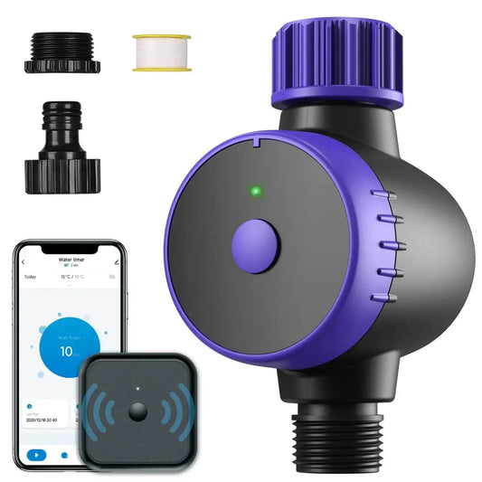 Bluetooth Sprinkler Timer, WiFi Smart Irrigation Water Timer, Wireless Remote APP & Voice Control, Rain Delay/ Manual/ Automatic Watering System, Watering Hose Timer for Yard Garden Lawn Watering - BRG | Backyard Raise & Grow - 