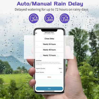 Bluetooth Sprinkler Timer, WiFi Smart Irrigation Water Timer, Wireless Remote APP & Voice Control, Rain Delay/ Manual/ Automatic Watering System, Watering Hose Timer for Yard Garden Lawn Watering - BRG | Backyard Raise & Grow - 