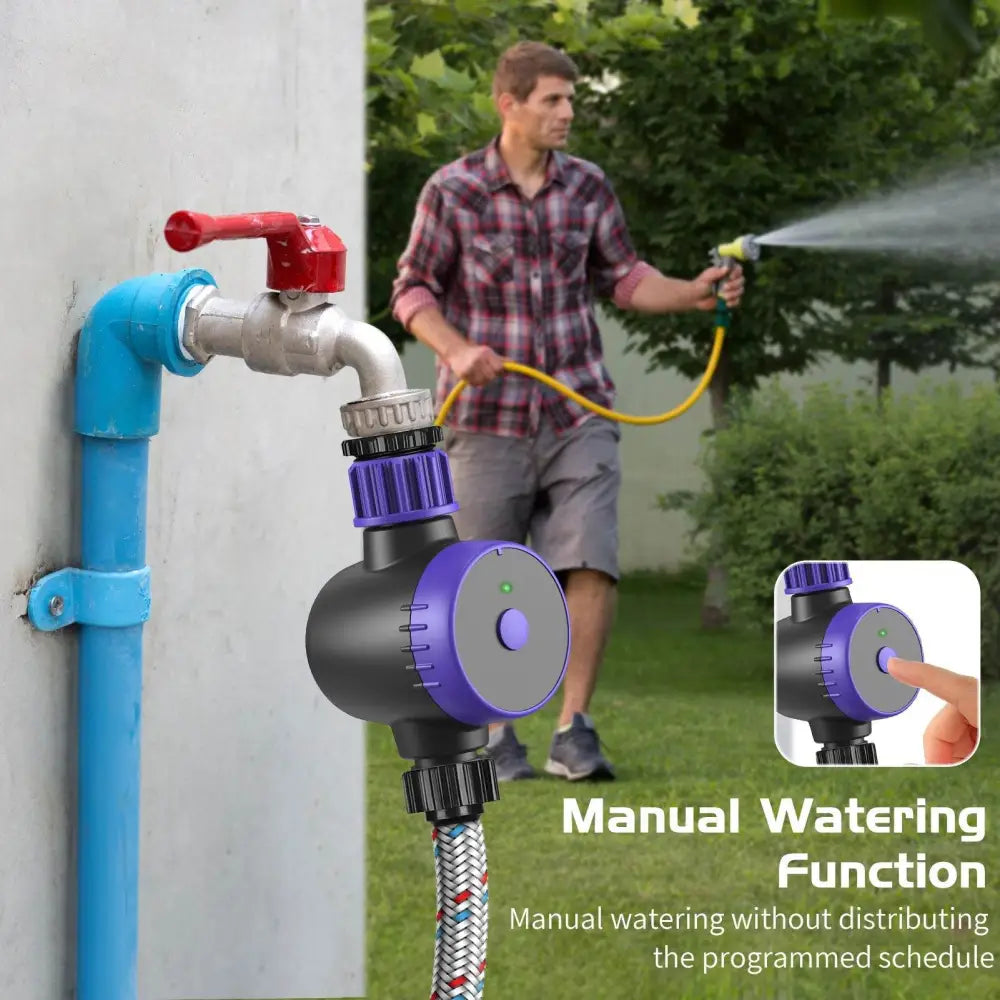 Bluetooth Sprinkler Timer, WiFi Smart Irrigation Water Timer, Wireless Remote APP & Voice Control, Rain Delay/ Manual/ Automatic Watering System, Watering Hose Timer for Yard Garden Lawn Watering - BRG | Backyard Raise & Grow - 
