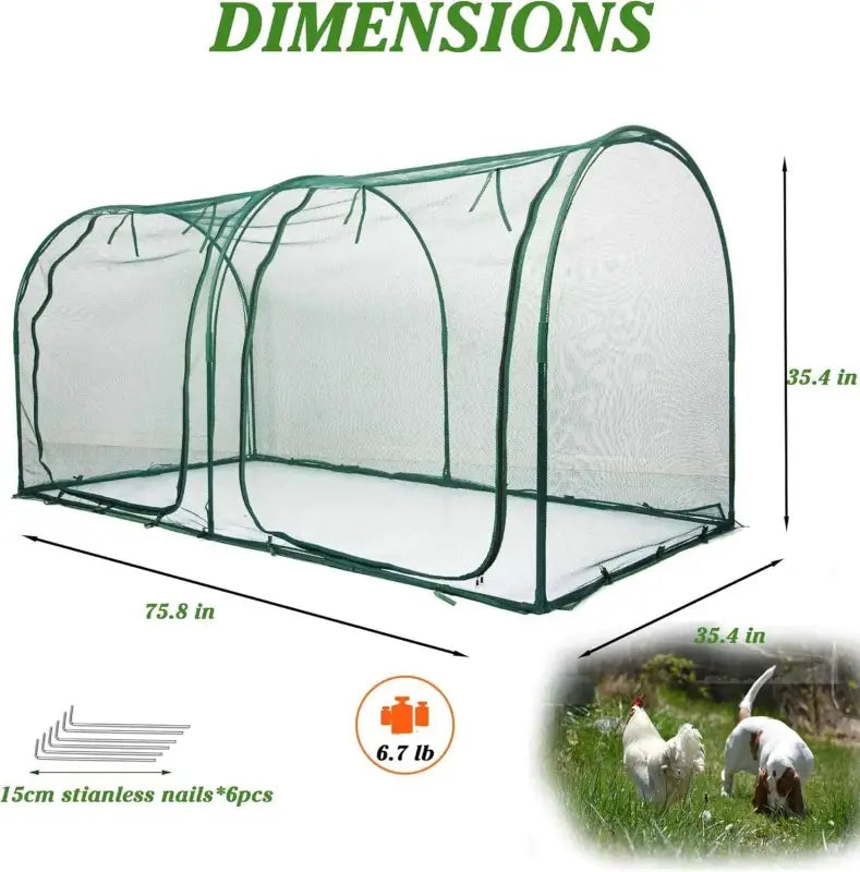 Chicken Run Hen Coop,Walk-in Poultry House,Outdoor Gardening Net,Easy-up Small Animals Enclosure for Protecting Pet and Plant