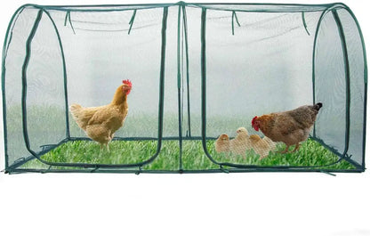 Chicken Run Hen Coop,Walk-in Poultry House,Outdoor Gardening Net,Easy-up Small Animals Enclosure for Protecting Pet and Plant