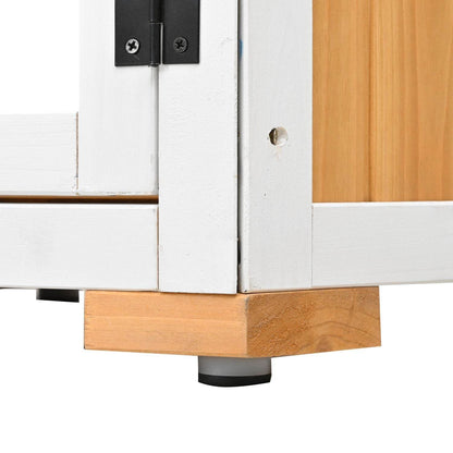 TOPMAX 63'' Garden Wood Storage Cabinet – Outdoor Mini Greenhouse Shed with Waterproof Roof, Lockable Doors & Adjustable Shelves | BRG - BRG | Backyard Raise & Grow - backyard greenhouse, cold frame shed, fir wood greenhouse, garden storage shed, mini greenhouse, outdoor storage cabinet, patio tool organizer, TOPMAX shed, waterproof garden shed, wood tool cabinet