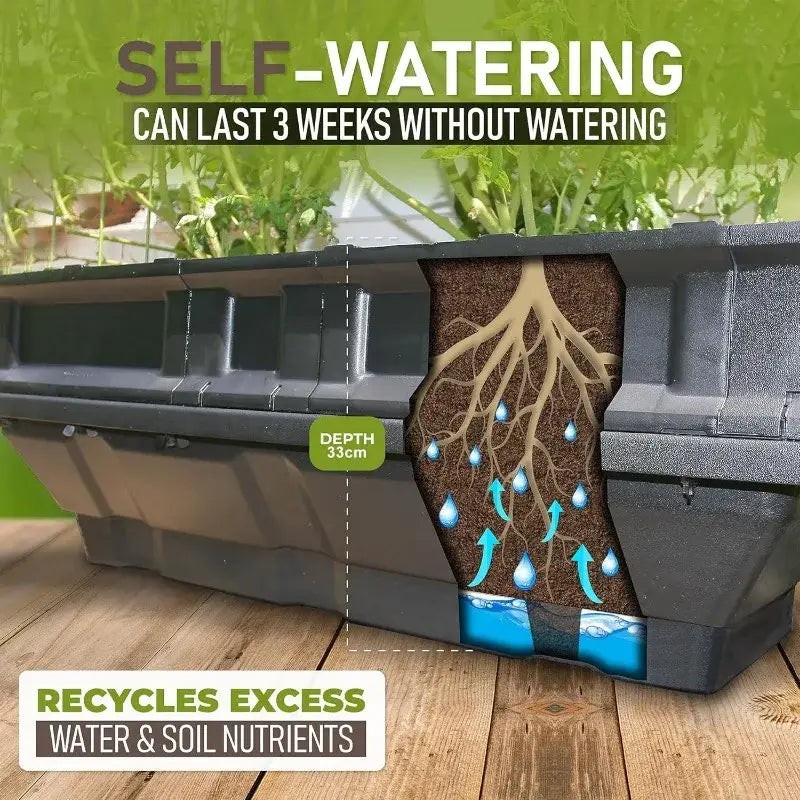 🌱 Raised Garden Bed – Self-watering Container Kit with Protective Cover & Waist-height Stand - United States - Raised