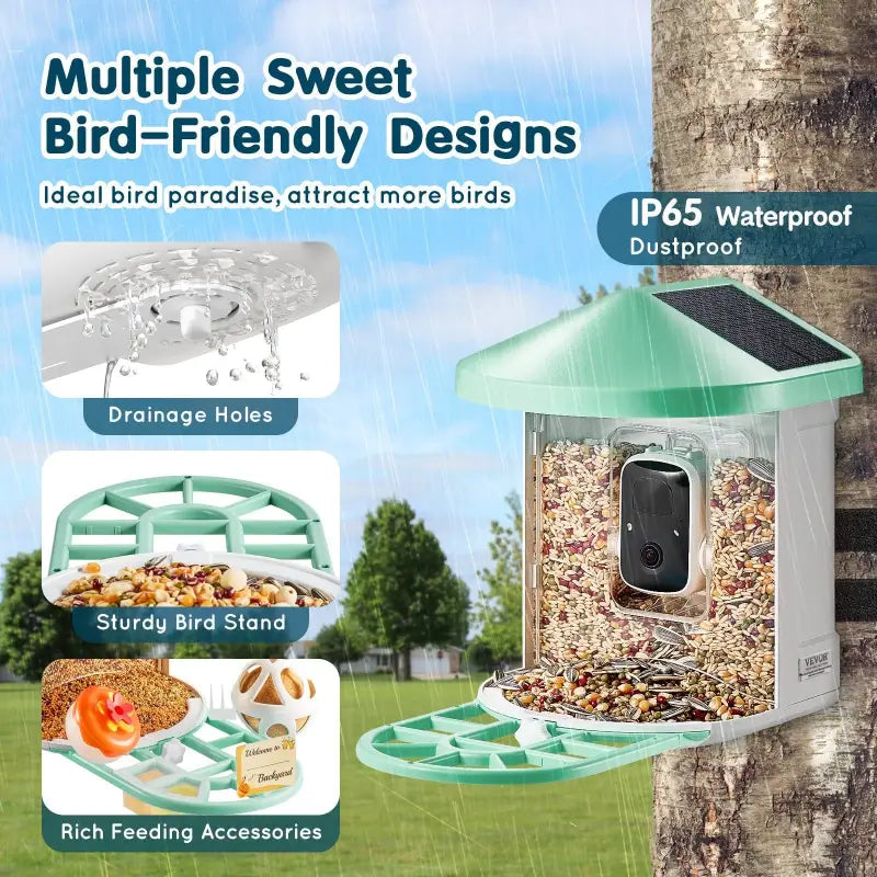 Bird feeder $99.99 smart bird feeder with camera – 2k hd birdwatching ai identify bird 2025
