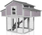 Folding chicken coop for backyard with multiple levels and ample space for hens to roam and nest