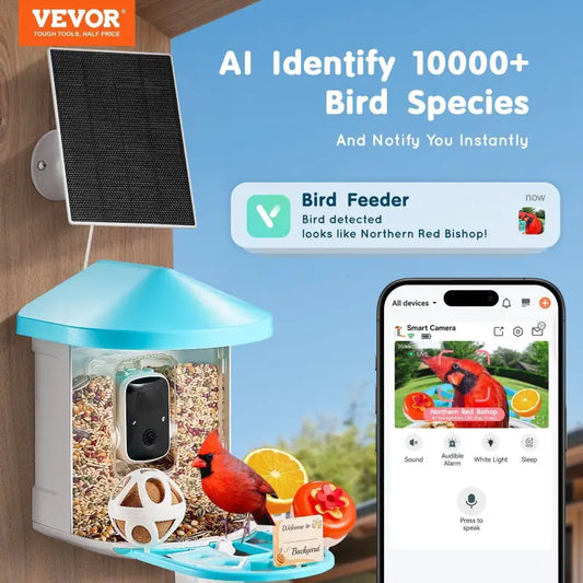 Bird feeder $99.99 vevor smart bird feeder with camera 2k hd ai identify bird species 2025
